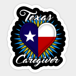 Texas Caregiver light font design Sticker